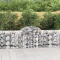 vidaXL Oblúkové gabionové koše 3 ks 200x50x80/100cm pozinkované železo