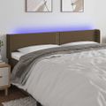 vidaXL Čelo postele s LED tmavohendé 183x16x78/88 cm látka