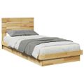 VidaXL Rám postele s čelom bez matraca 90x200 cm Dub z masívneho dreva
