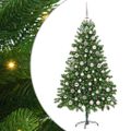 vidaXL Vianočný stromček s 300 LED-i so stojanom Zelená 180 cm PE