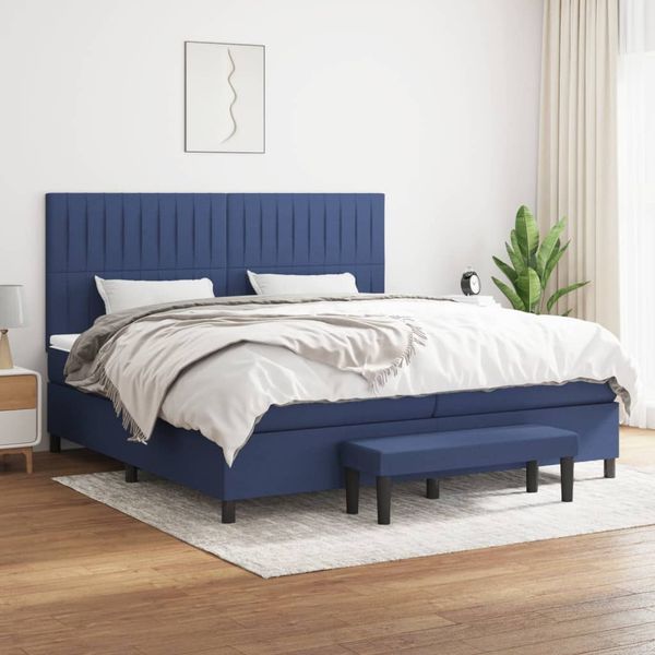 vidaXL Boxspring posteľ s matracom modrá 200x200 cm látka