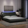 vidaXL Rám postele s LED bez matraca Hvar tmavosivá 180x200 cm látka