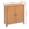 vidaXL Komoda 70x35x75 cm, dubový masív