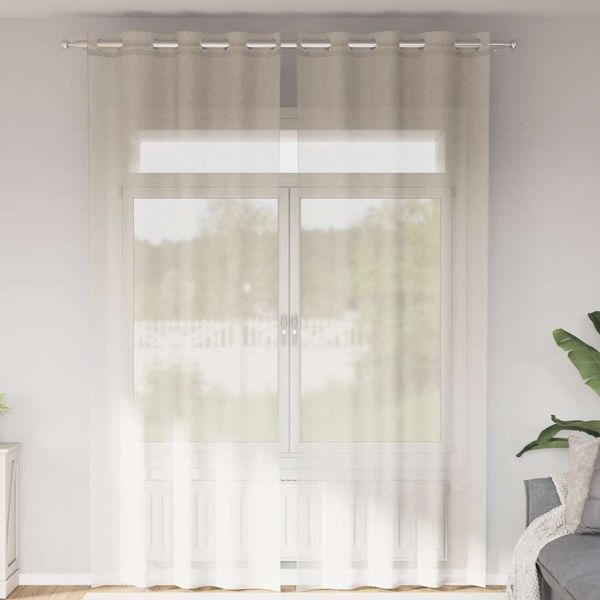 vidaXL voálové závesy s priechodkami 2 ks krémové 140x300 cm