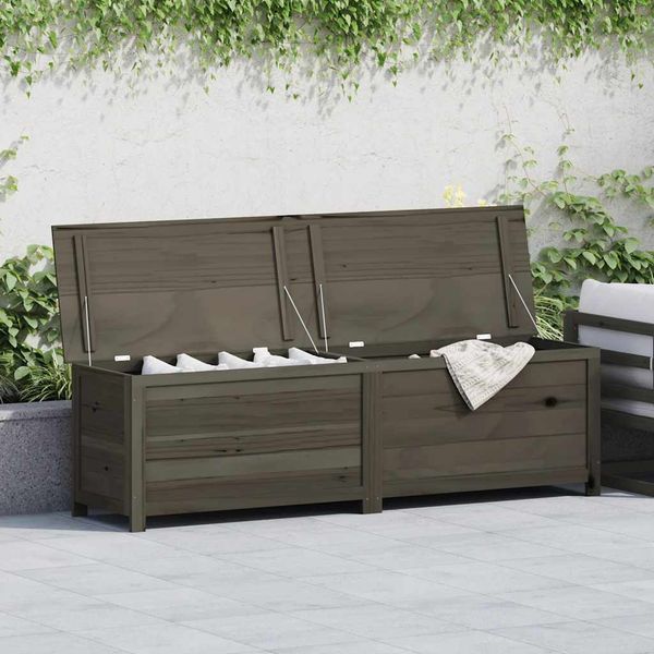 vidaXL Vonkajší box na vankúše antracitový 200x50x56 cm jedľový masív