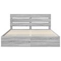 vidaXL Rám postele Sivý Sonoma 200 x 200 cm Inžinierske drevo