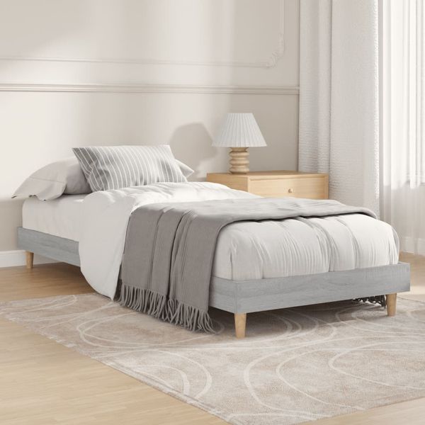 vidaXL Posteľný rám sivý dub sonoma 75x190 cm kompozitné drevo