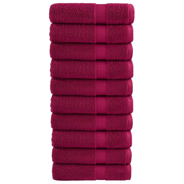 vidaXL Prémiové osušky SOLUND 10 ks bordové 100x150 cm 600 g/m2