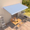 vidaXL Automaticky zaťahovacia markíza 600x300 cm modrá a biela