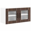 vidaXL Nástenný sklenený kabinet LUCCA Hnedý dub 80 x 31 x 40 cm