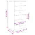 vidaXL Komoda so 6 zásuvkami, staré drevo 50x34x96cm, kompozitné drevo