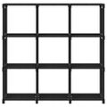 vidaXL Polica s dizajnom 9 kociek čierna 103x30x107,5 cm látka