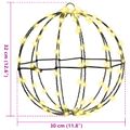 vidaXL Lopta 2 ks 192 LED Teplá biela 30 x 30 x 32 cm Kov