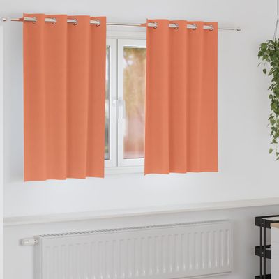 vidaXL Záclony na zatemnenie s krúžkami 2 pcs Tehlová 140 x 140 cm