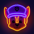 Závesné neonové LED Paw Patrol na plexiskle - Chase OW-130346