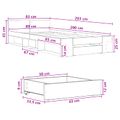 vidaXL Rám postele so skladom Dymový dub 80 x 200 cm Kompozitné drevo