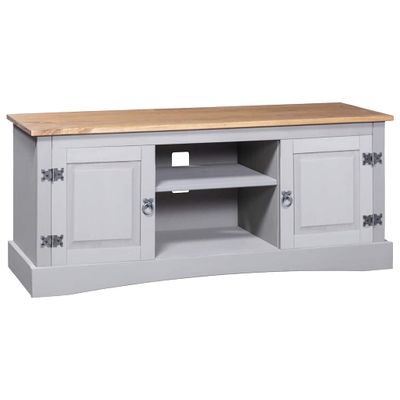 vidaXL TV skrinka sivá 120x40x52 cm mexická borovica Corona Range