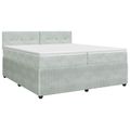 vidaXL Posteľ boxspring s matracom Svetlosivá 200 x 200 cm Zamat