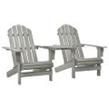 vidaXL Záhradné stoličky Adirondack+stolík, jedľový masív, sivé