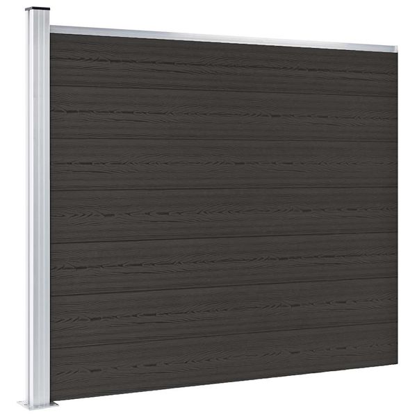 vidaXL Plotový panel WPC 175x146 cm čierny