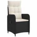 vidaXL Záhradný lounge set 3 ks Čierna a krémová biela