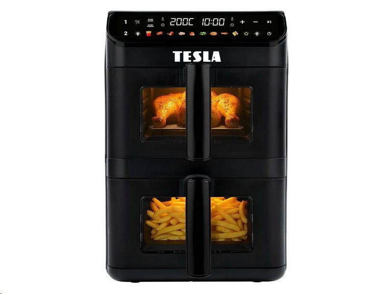 TESLA AirCook DualZone Q670 XXL - multifunkčná duálna digitálna horkovzdušná fritéza