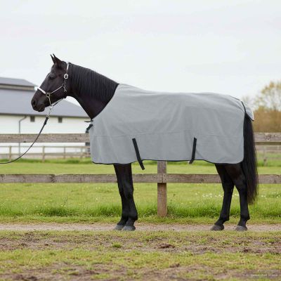 vidaXL Plášť pre kone Plná svetlošedá a ružová 165 cm Polyester