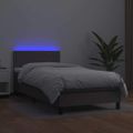 vidaXL Boxspring posteľ s matracom a LED sivá 80x200 cm umelá koža