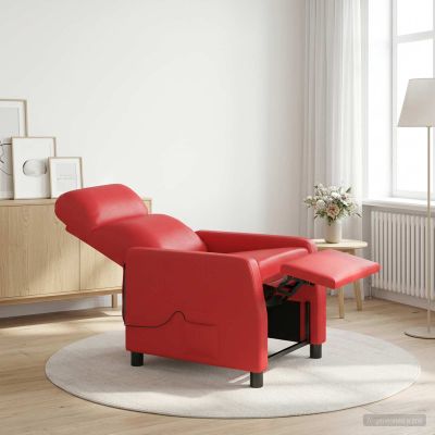 vidaXL Masážne relaxačné kreslo Červená Umelá koža