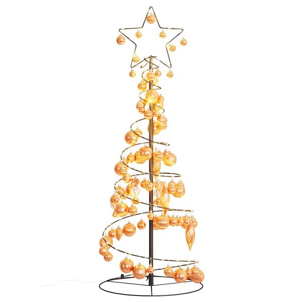 vidaXL LED vianočný stromček s ozdobami 80 LED teplá biela 120 cm