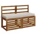 vidaXL Vankúš na lavičku SOEST 100% polyester Biela 110 x 40 x 8 cm