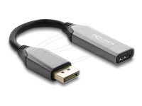 Delock - Video adaptér - DisplayPort s pínmi (samec) na HDMI so zdierkami (samica) - 10 cm - čierna, sivá - aktívny, podpora (DSC) 8K60Hz (7680 x 4320), podpora 8K30 Hz (7680 x 4320)