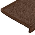 vidaXL Schodové rohože 10 ks 65x21x4 cm kávovohnedé s obdĺžnikovým okrajom