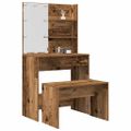 VidaXL súprava toaletného stolíka s LED diódou Old Wood