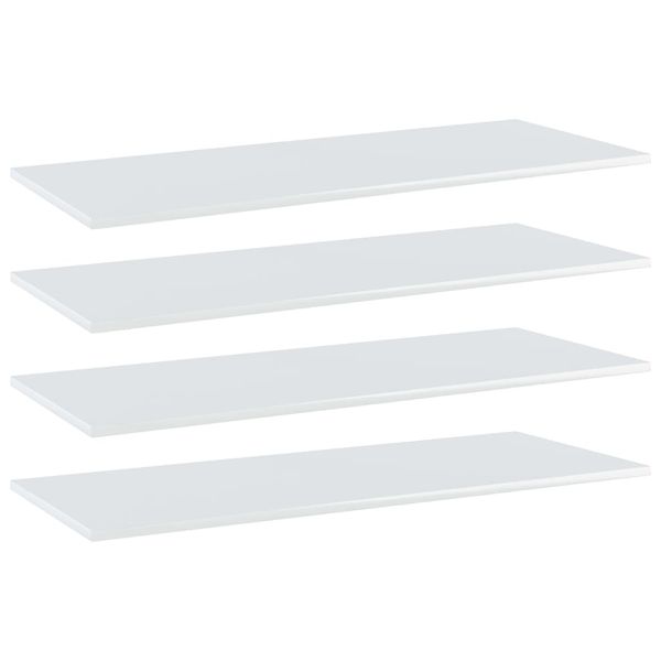 vidaXL Prídavné police 4ks, lesklé biele 100x40x1,5cm kompozitné drevo