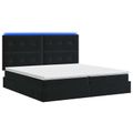 vidaXL Ottoman posteľ s matracom a LED Čierna 200 x 200 cm Zamat