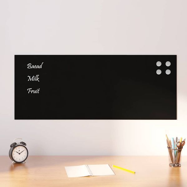 vidaXL Nástenná magnetická tabuľa čierna 100x40 cm tvrdené sklo