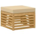vidaXL Záhradná súprava gaučov 5 ks Biela a béžová Polyester