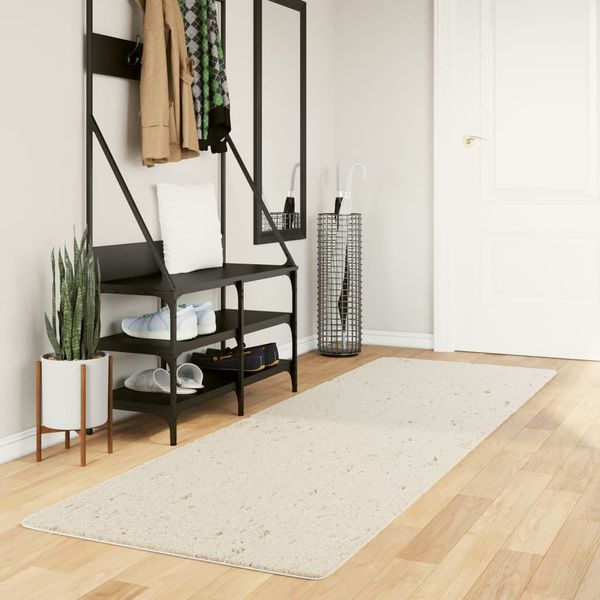 vidaXL Shaggy koberec PAMPLONA, vysoký vlas, moderný, krémový 80x250cm
