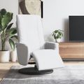 vidaXL Sklápacie kreslo s podnožkou biele umelá koža