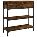 vidaXL Konzolový stolík dymový dub 72,5x25x75 cm kompozitné drevo