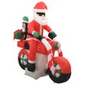 vidaXL Vianočný nafukovací Santa Claus na motorke s LED IP44 160 cm