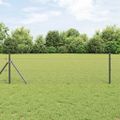 vidaXL Hexagonálny plotový základ 25 x 0,8 m PVC potiahnutá oceľ Sivá