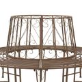 vidaXL Stromová lavička 8-Počet miest Ø 160 x 89 cm Oceľ Antik hnedá