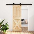 vidaXL Posuvné dvere Prírodná a čierna 70 x 210 cm