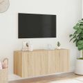 vidaXL TV nástenná skrinka s LED svetlami dub sonoma 100x35x41 cm