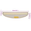 vidaXL Schodové rohože 10 ks 56x17x3 cm krémové, polkruhové