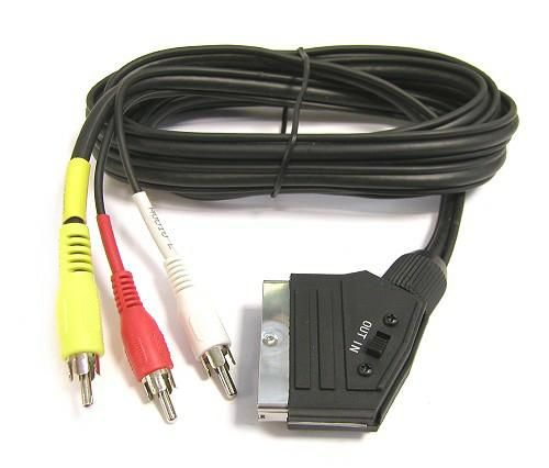 PremiumCord SCART - 3xCINCH 1.5m in/out prepínač