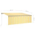 vidaXL Automatická markíza tienidlo&LED&senzor vetra 4x3m žlto-biela