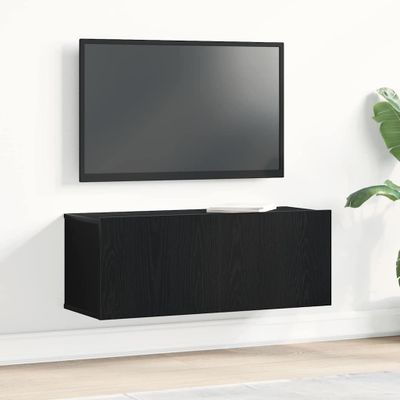 vidaXL TV skrinka Nástenný Čierny dub 80 x 30 x 30 cm Kompozitné drevo
